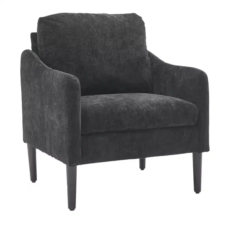 Fauteuil d'appoint en chenille beige/noir/vert/orange, fauteuil incurvé pour 1 personne, canapé individuel