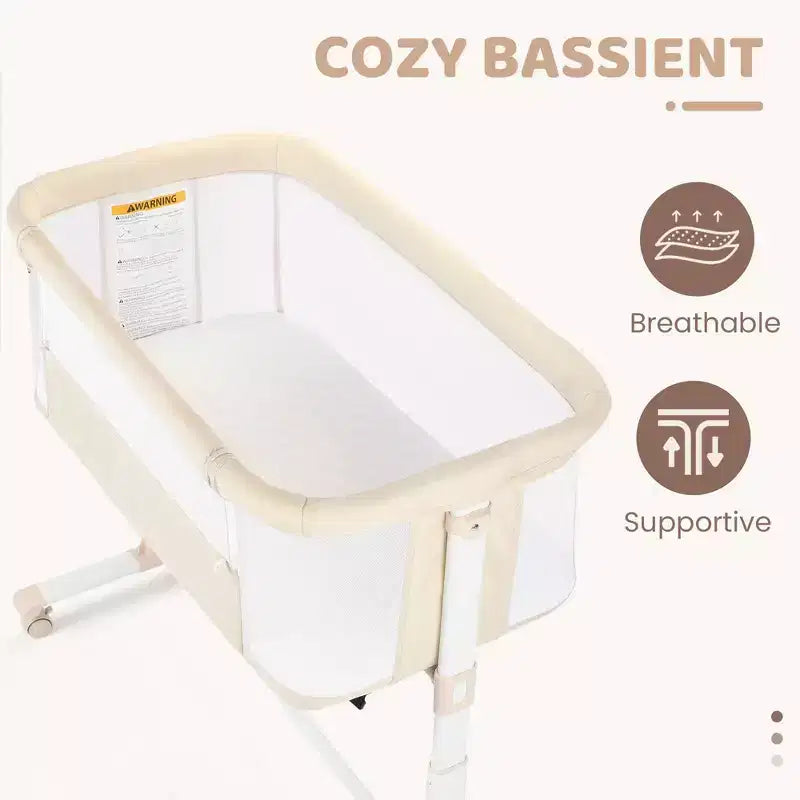 Moïse Bébé sur Roues – Beige / Gris / Rose, Cododo, pour 1 Bébé
