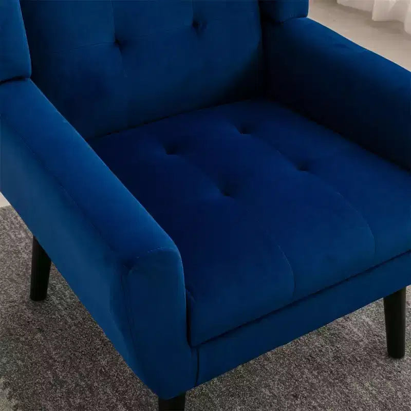 Fauteuil d'appoint capitonné multicolore avec pieds en bois, une place