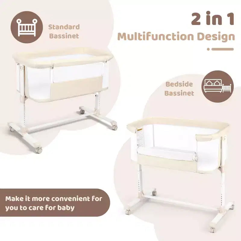 Moïse Bébé sur Roues – Beige / Gris / Rose, Cododo, pour 1 Bébé