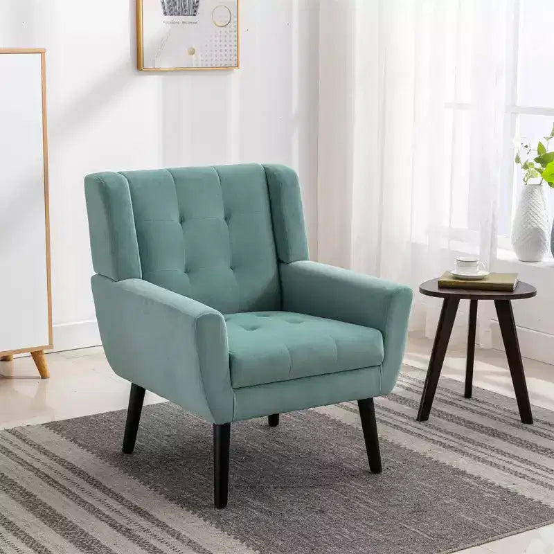 Fauteuil d'appoint capitonné multicolore avec pieds en bois, une place