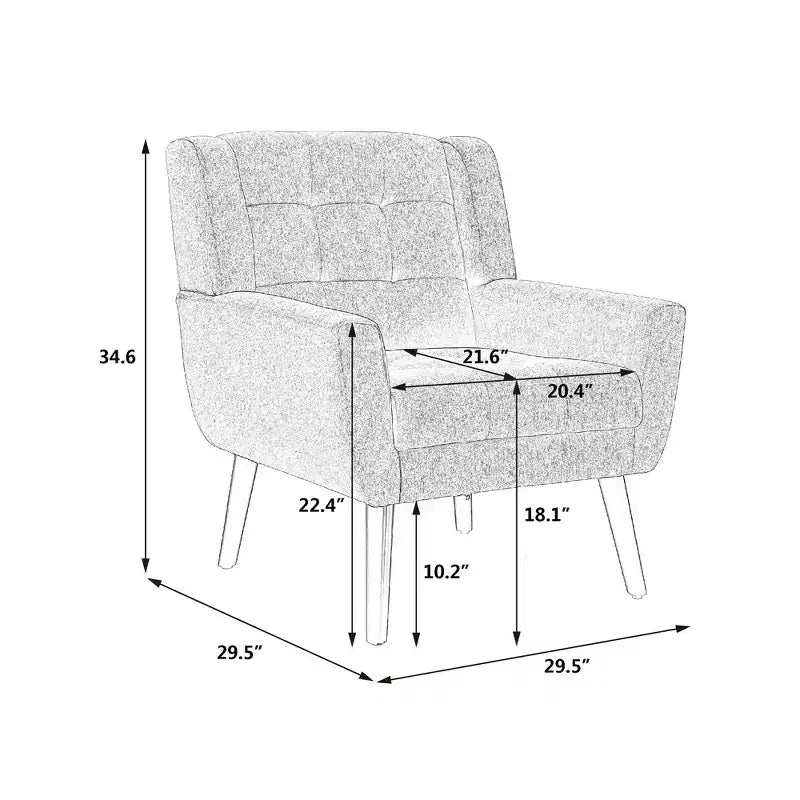 Fauteuil d'appoint capitonné multicolore avec pieds en bois, une place