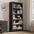 71 Farmhouse Bookcase w/Adjustable Shelves & 31.5 Width, 5 Tier Tall Bookshelf, Rustic Vintage Book Shelf