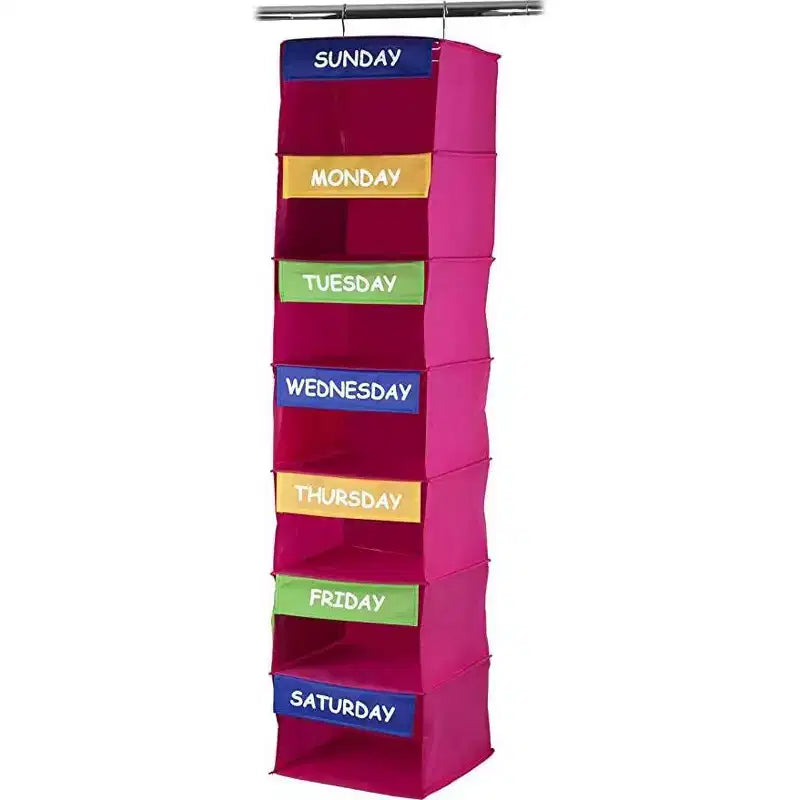 Organisateur de placard suspendu portable Rainbow à 7 étagères pour enfants