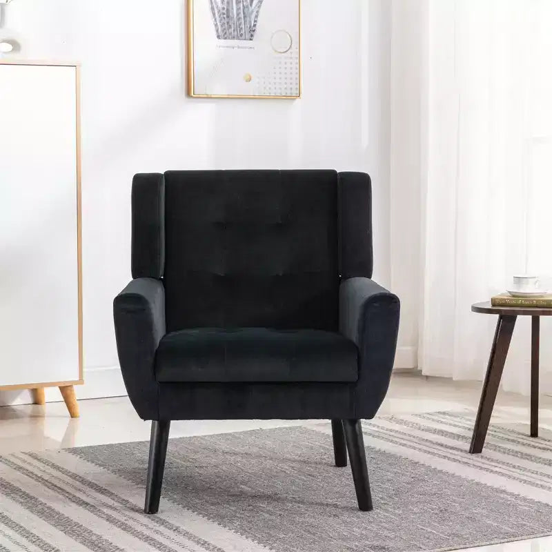 Fauteuil d'appoint capitonné multicolore avec pieds en bois, une place