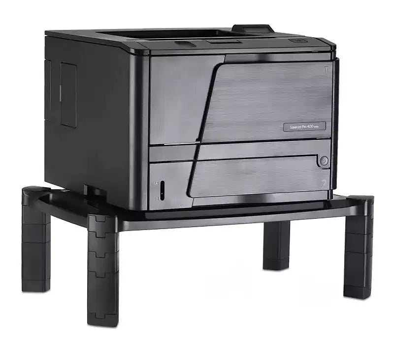 Support rehausseur noir réglable en hauteur pour écran et imprimante, simple
