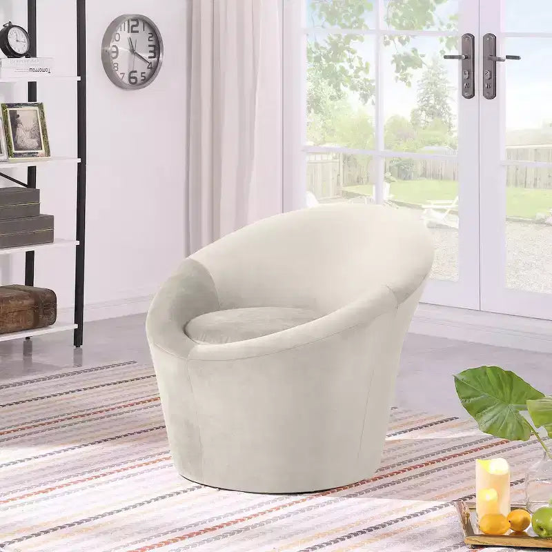 Fauteuil d'appoint en velours – Siège simple | Beige / Noir / Marron / Camel / Cognac / Crème / Vert / Fauve / Taupe