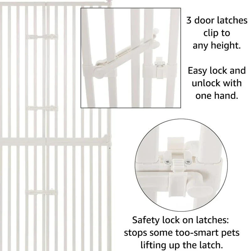 unipaws Extra Tall Cat Pet Gate 74 Inch High with Doors Locks