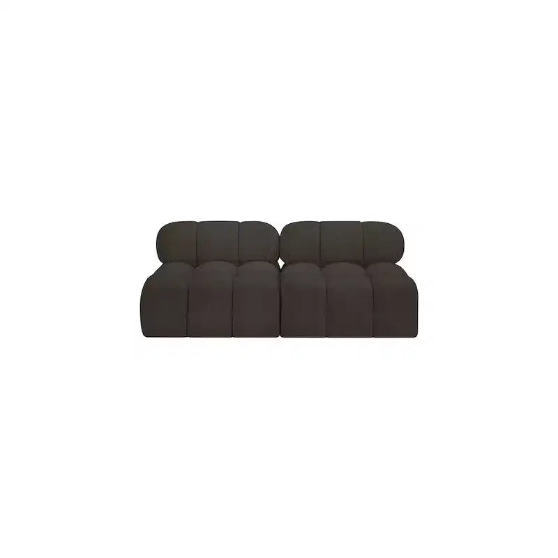 Modułowa sofa z tkaniny boucle w kolorach czarnym / brązowym / kremowym / szarym, 1-osobowa