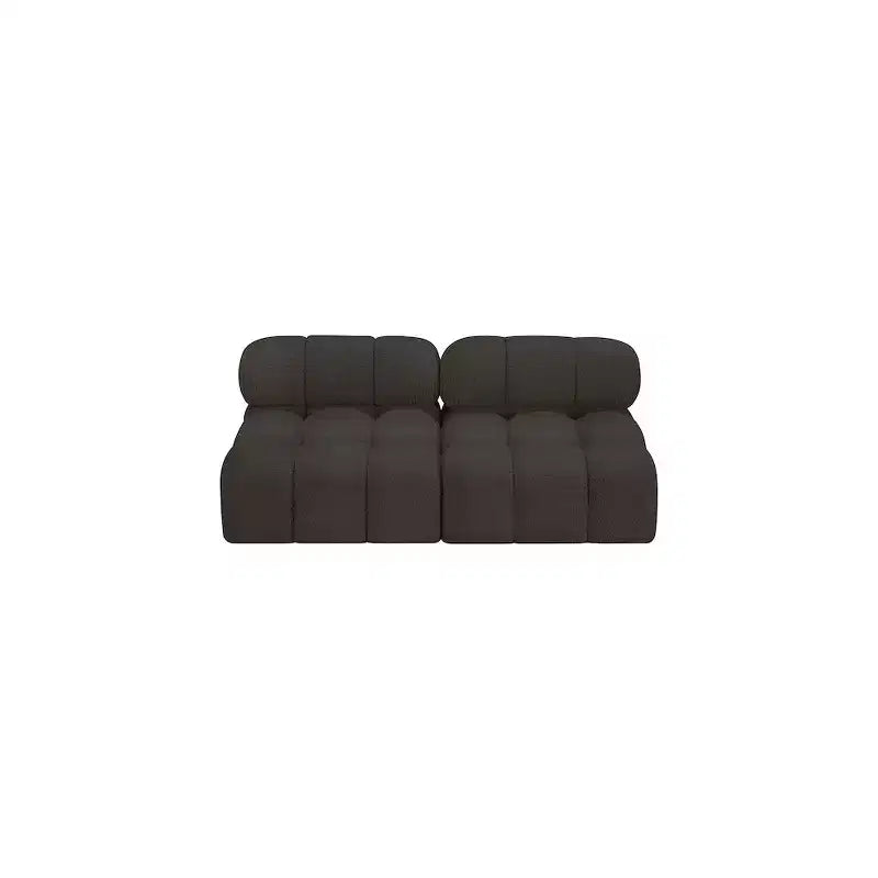Modułowa sofa z tkaniny boucle w kolorach czarnym / brązowym / kremowym / szarym, 1-osobowa