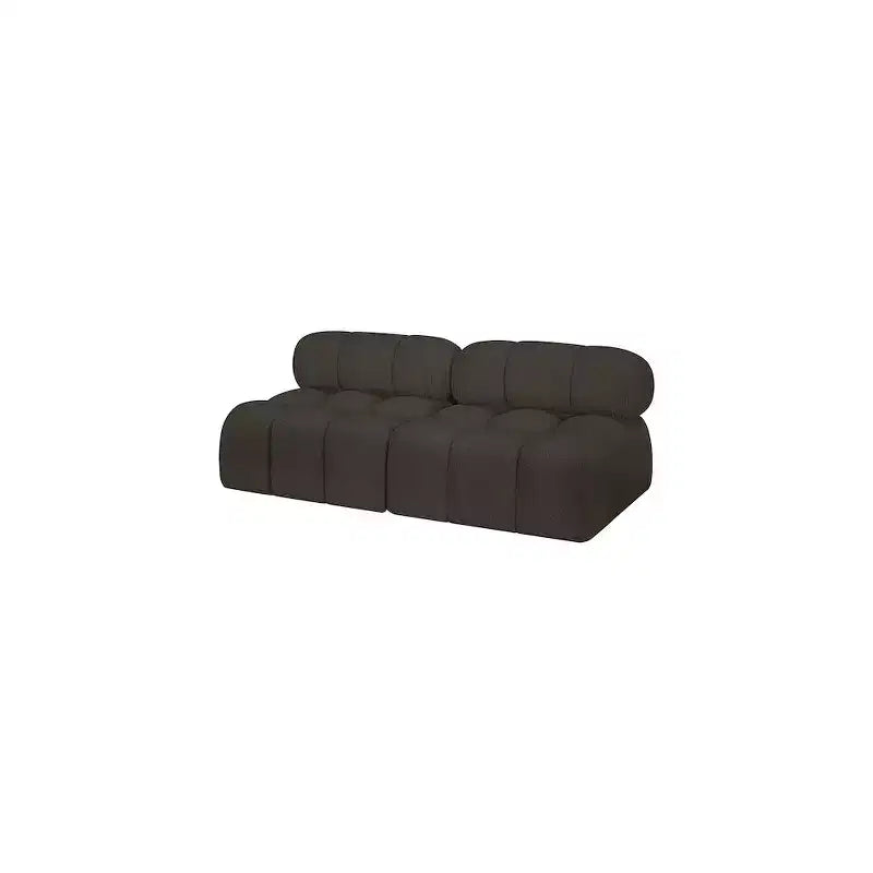 Modułowa sofa z tkaniny boucle w kolorach czarnym / brązowym / kremowym / szarym, 1-osobowa