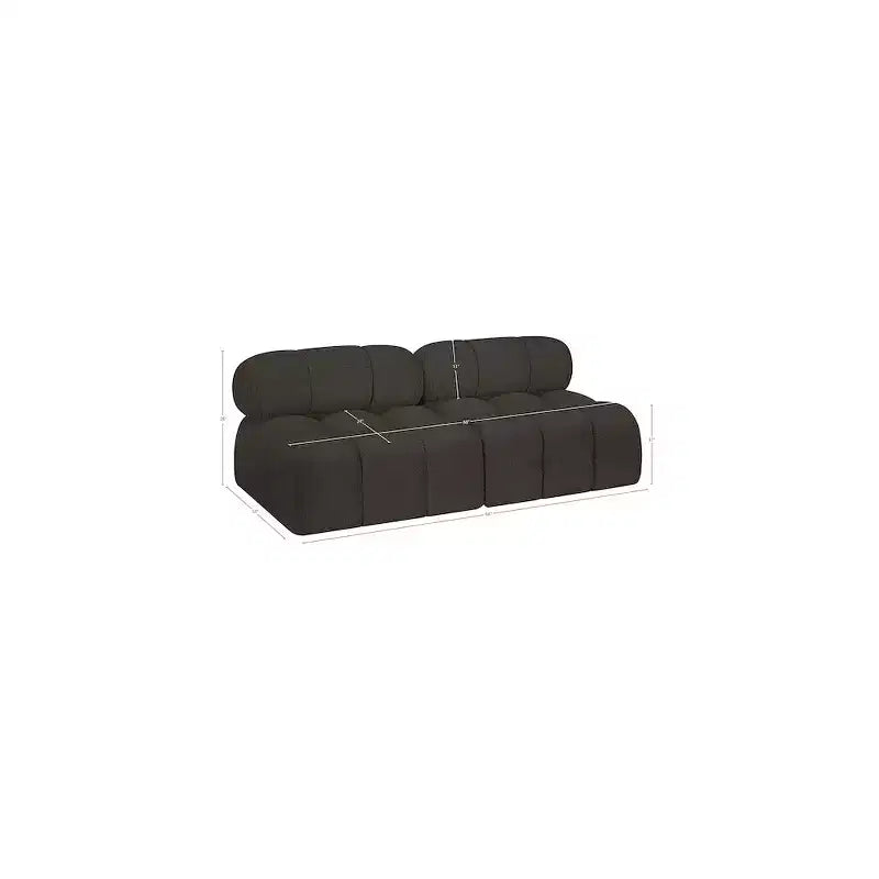 Modułowa sofa z tkaniny boucle w kolorach czarnym / brązowym / kremowym / szarym, 1-osobowa