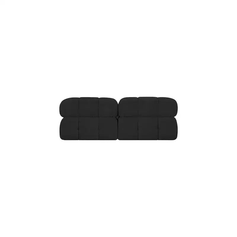 Modułowa sofa z tkaniny boucle w kolorach czarnym / brązowym / kremowym / szarym, 1-osobowa