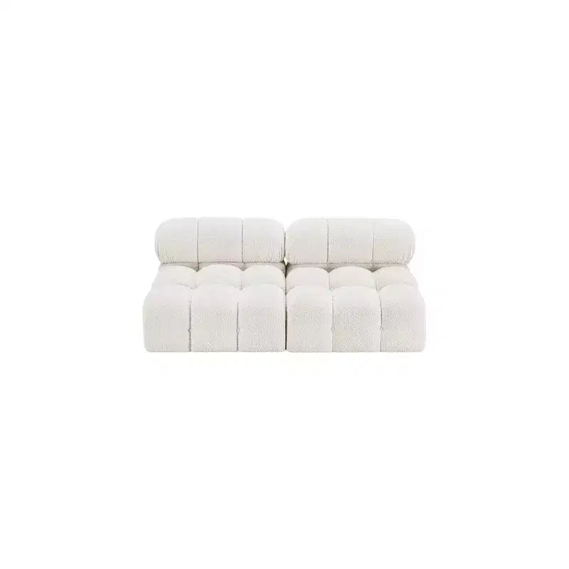 Modułowa sofa z tkaniny boucle w kolorach czarnym / brązowym / kremowym / szarym, 1-osobowa