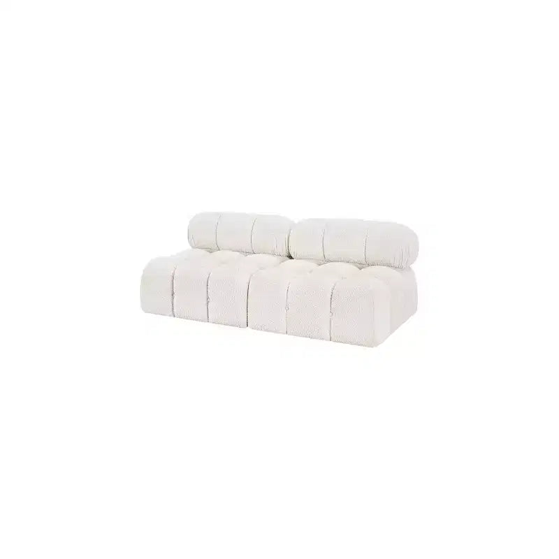 Modułowa sofa z tkaniny boucle w kolorach czarnym / brązowym / kremowym / szarym, 1-osobowa