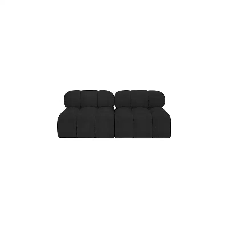 Modułowa sofa z tkaniny boucle w kolorach czarnym / brązowym / kremowym / szarym, 1-osobowa