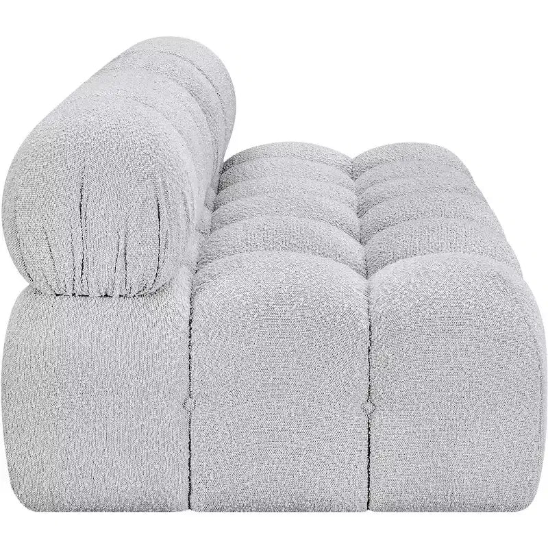 Modułowa sofa z tkaniny boucle w kolorach czarnym / brązowym / kremowym / szarym, 1-osobowa