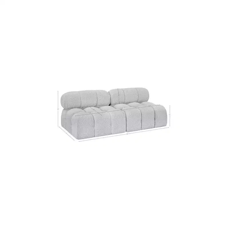 Modułowa sofa z tkaniny boucle w kolorach czarnym / brązowym / kremowym / szarym, 1-osobowa