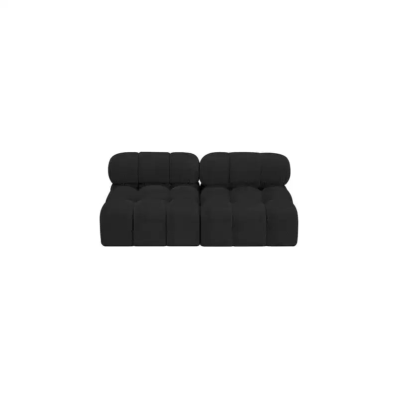 Black / Brown / Cream / Grey Boucle Fabric Modular Sofa, 1-Seat
