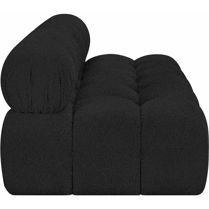 Modułowa sofa z tkaniny boucle w kolorach czarnym / brązowym / kremowym / szarym, 1-osobowa
