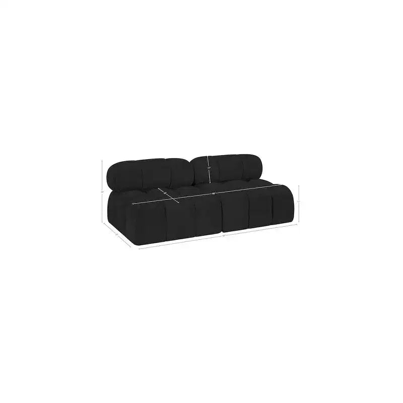 Modułowa sofa z tkaniny boucle w kolorach czarnym / brązowym / kremowym / szarym, 1-osobowa