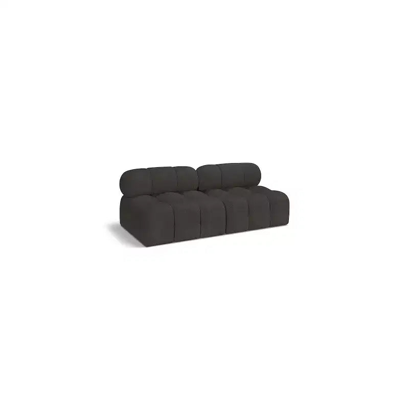 Black / Brown / Cream / Grey Boucle Fabric Modular Sofa, 1-Seat