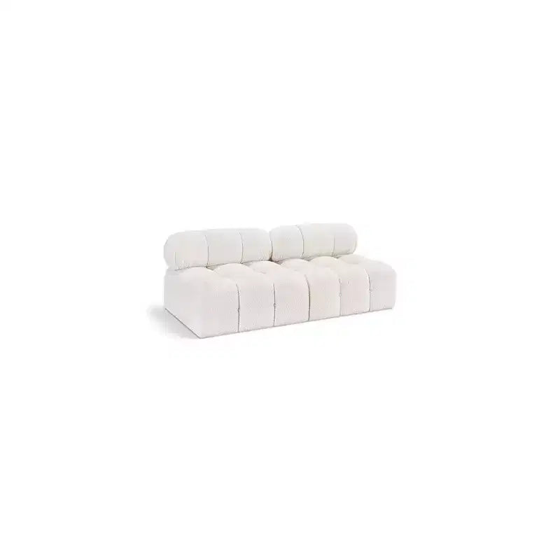 Black / Brown / Cream / Grey Boucle Fabric Modular Sofa, 1-Seat