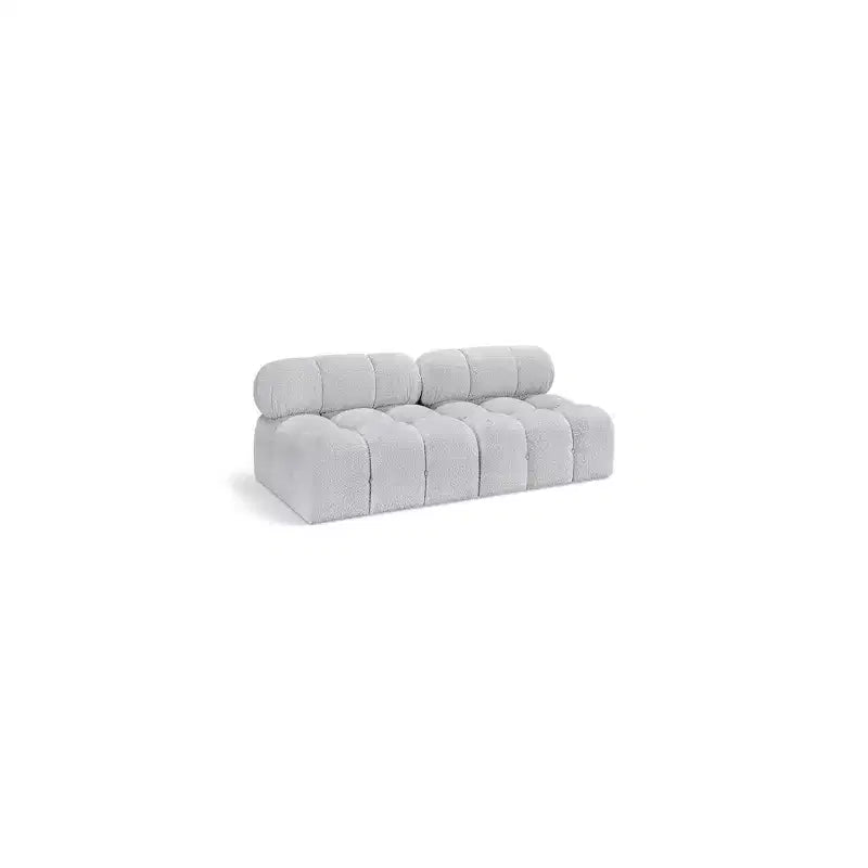 Black / Brown / Cream / Grey Boucle Fabric Modular Sofa, 1-Seat