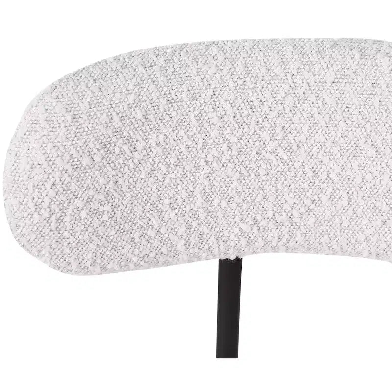 Taboret barowy tapicerowany bouclé w kolorach czarnym/kremowym/zielonym/szarym, bez podłokietników, ze średnim oparciem, zestaw 2 szt.