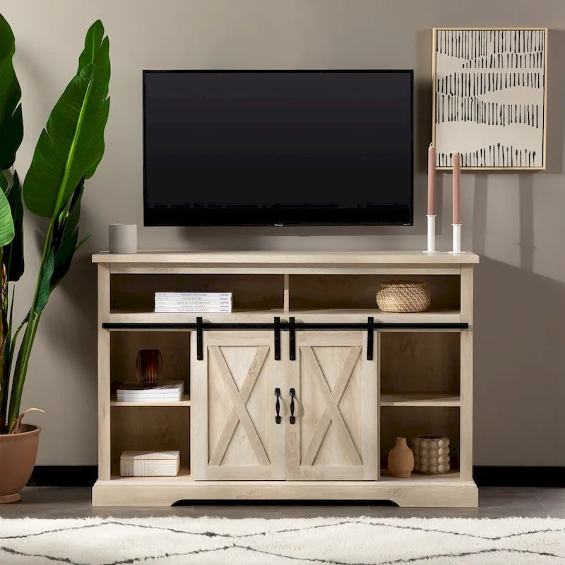 Meuble TV Highboy Middlebrook 52 po avec portes coulissantes façon grange