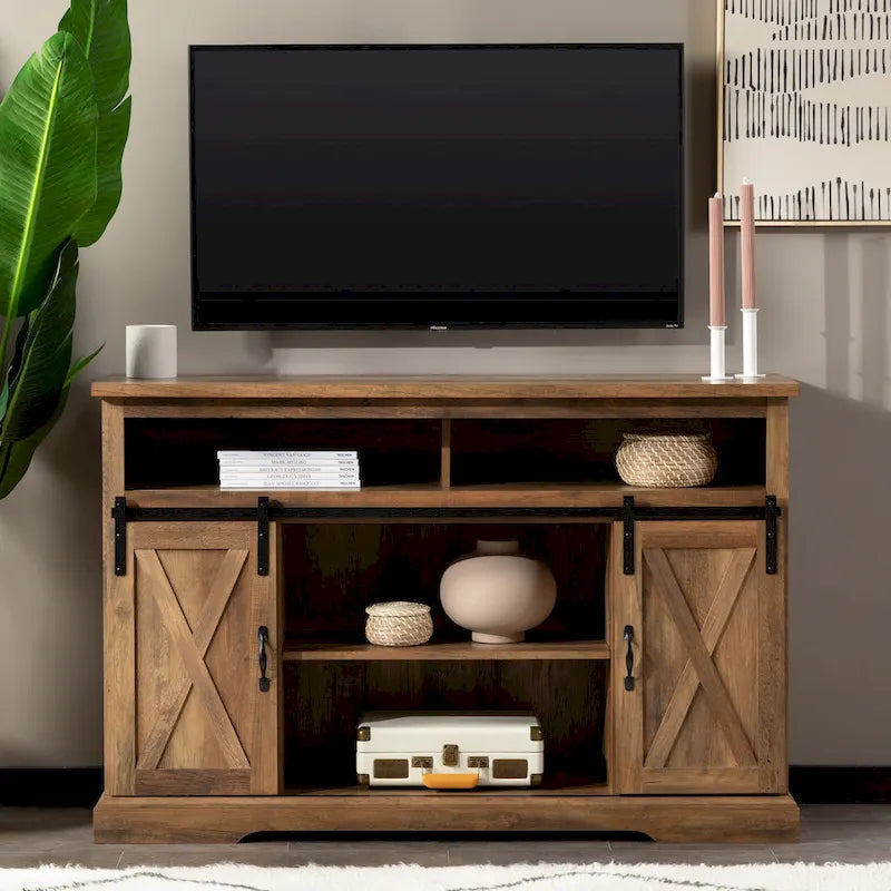 Meuble TV Highboy Middlebrook 52 po avec portes coulissantes façon grange