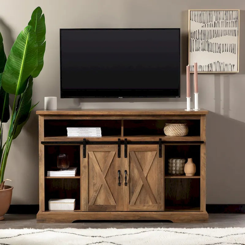 Meuble TV Highboy Middlebrook 52 po avec portes coulissantes façon grange