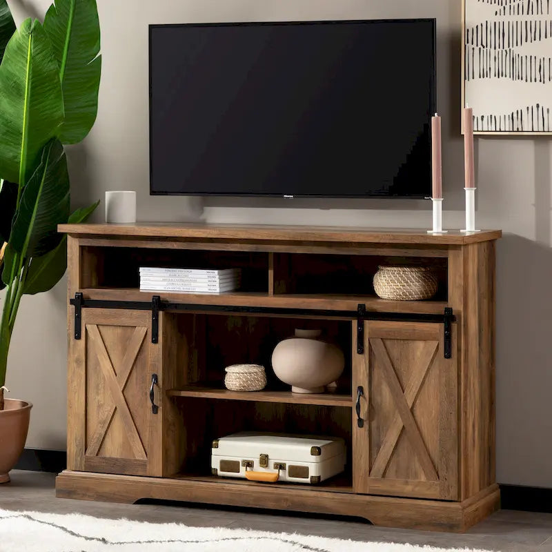 Meuble TV Highboy Middlebrook 52 po avec portes coulissantes façon grange
