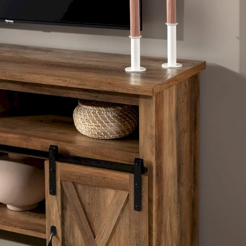 Meuble TV Highboy Middlebrook 52 po avec portes coulissantes façon grange