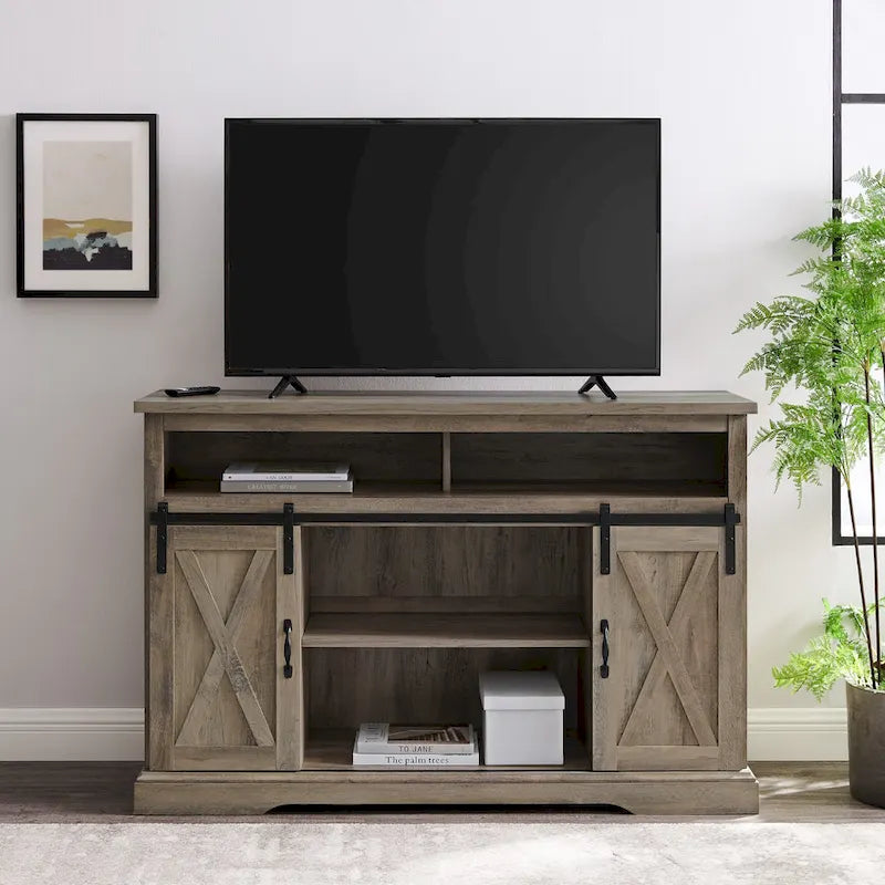 Meuble TV Highboy Middlebrook 52 po avec portes coulissantes façon grange