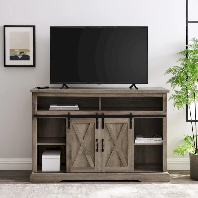 Meuble TV Highboy Middlebrook 52 po avec portes coulissantes façon grange