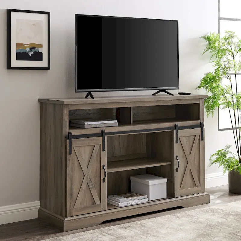 Meuble TV Highboy Middlebrook 52 po avec portes coulissantes façon grange