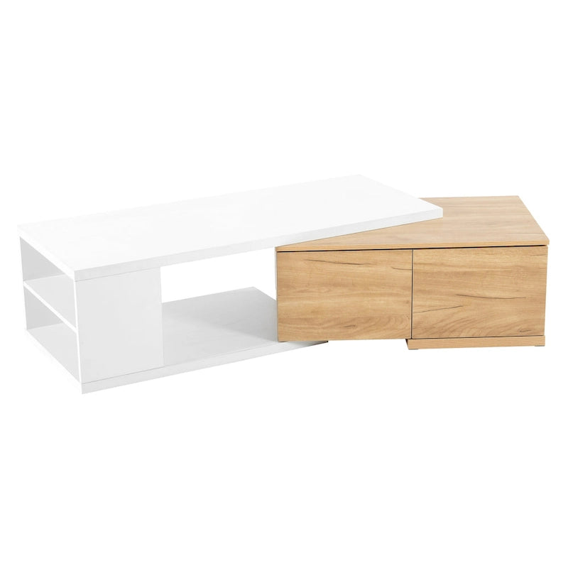 Table basse multifonctionnelle avec rangement dissimulé et 2 tiroirs
