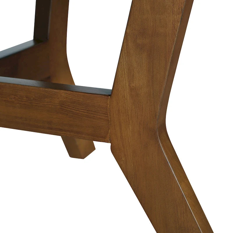 Table basse ronde en bois de style ferme avec 4 pieds en bois massif