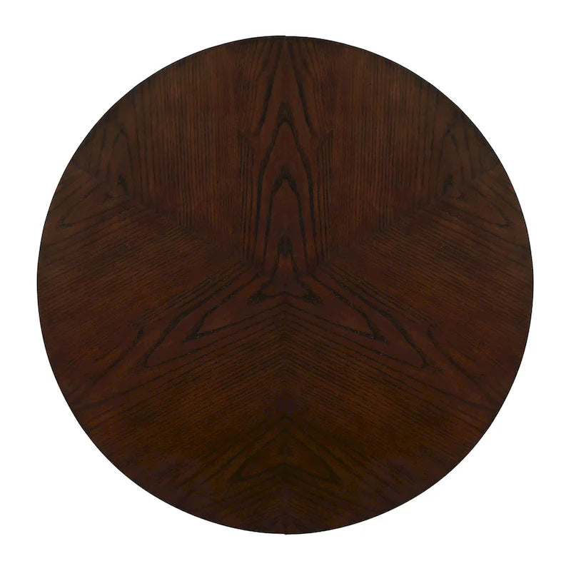 Table basse ronde en bois de style ferme avec 4 pieds en bois massif