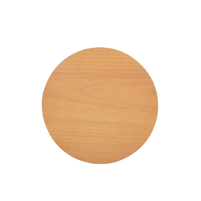 Table d'appoint de rangement ronde en rotin Cabana 18, bois de chêne marron naturel