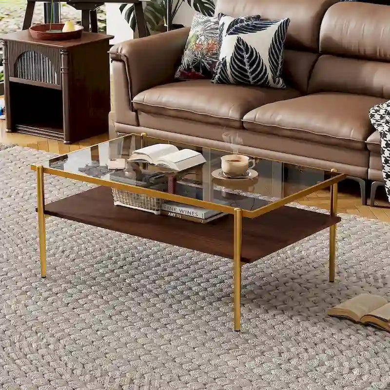 Ensemble de 3 tables basses et tables d'appoint, Table en verre trempé avec couche en MDF, Tables modernes pour salon, Verre gris