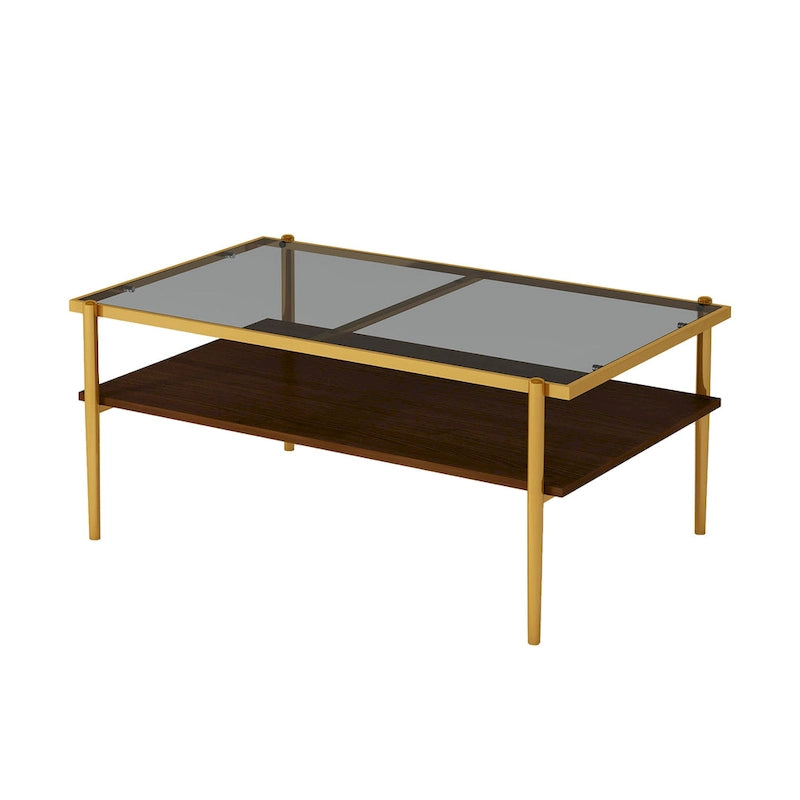 Ensemble de 3 tables basses et tables d'appoint, Table en verre trempé avec couche en MDF, Tables modernes pour salon, Verre gris