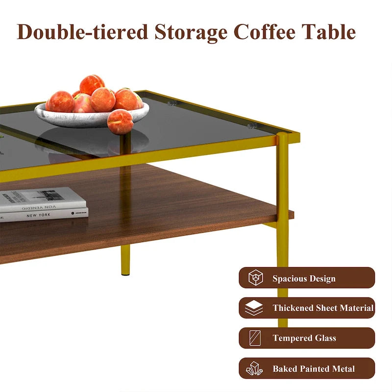 Ensemble de 3 tables basses et tables d'appoint, Table en verre trempé avec couche en MDF, Tables modernes pour salon, Verre gris