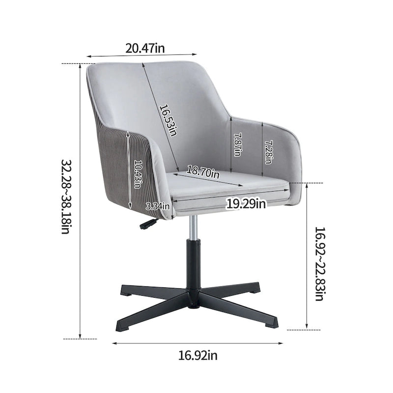Chaise de Bureau Pivotante Moderne Gris Foncé Antique 25.6
