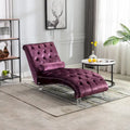 Chaise longue capitonnée violette 63.98 avec oreiller et pieds en acrylique