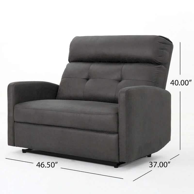 Fauteuil inclinable contemporain moderne (deux places), Causeuse en tissu avec coussins moelleux