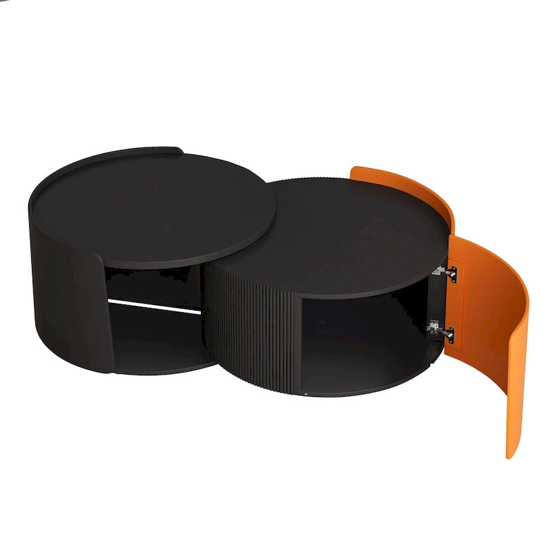Tables basses gigognes, tables gigognes rondes et tables d'appoint pour petits espaces, tables d'appoint modernes avec plateau coulissant extensible