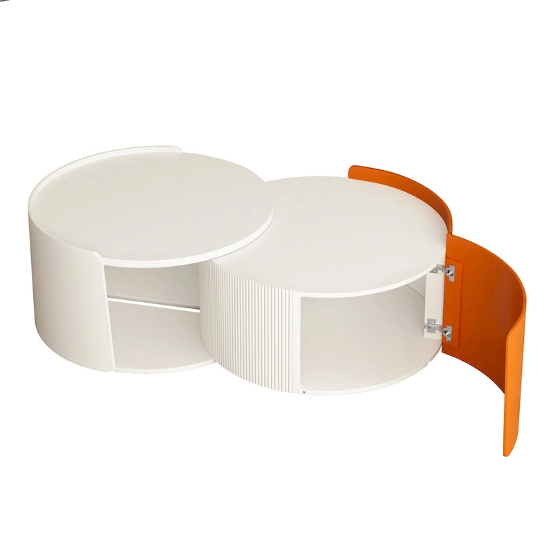 Tables basses gigognes, tables gigognes rondes et tables d'appoint pour petits espaces, tables d'appoint modernes avec plateau coulissant extensible