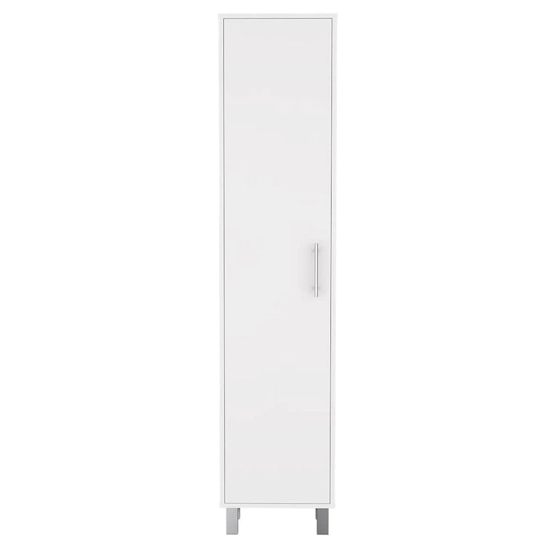 Armoire de rangement haute de 178 cm, placard à balais avec supports à balais et quatre étagères